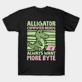 Funny Alligator Lover and Computer Nerd Kids Crocodile T-Shirt